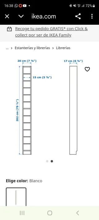 Estantería estrecha para libros y DVDs Gnedby.