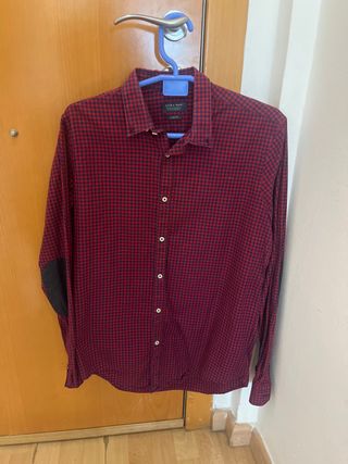 Camisa Zara cuadros roja Talla S