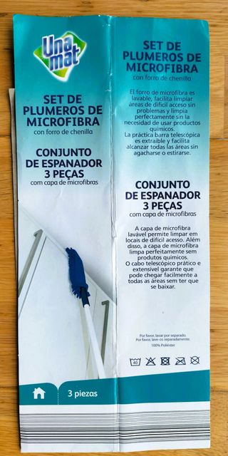 Set Plumeros Microfibra Unamat Azul