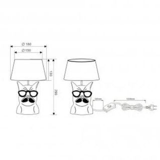 Lámpara de mesa diseño perro bulldog francés