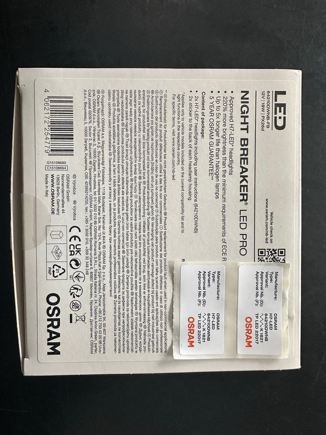 Osram H7 LED NIGHT BREAKER Homologadas