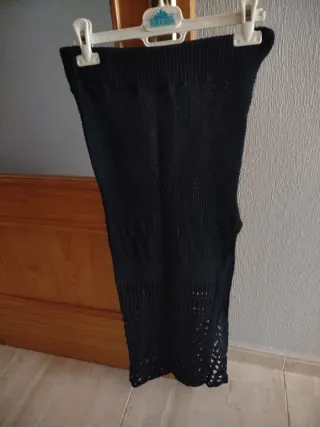 Falda negro de punto