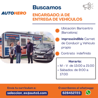 Entregador/a de vehículos - Barcelona