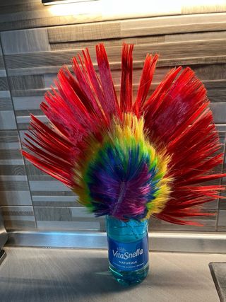 Parrucca punk arcobaleno metallaro