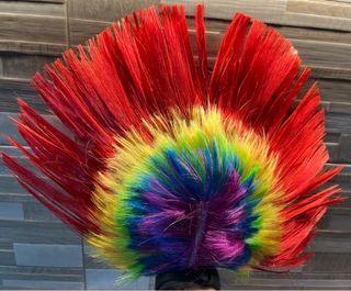 Parrucca punk arcobaleno metallaro