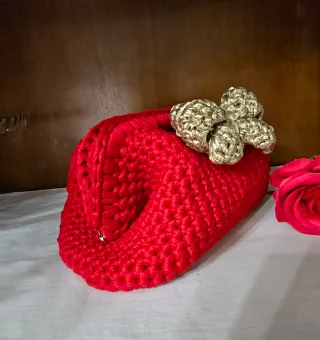 Borsa Clutch FIOCCO Rosso Oro