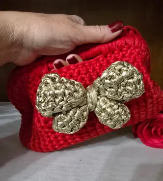 Borsa Clutch FIOCCO Rosso Oro