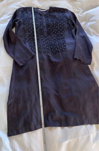 Camisón seda Zara Home azul marino