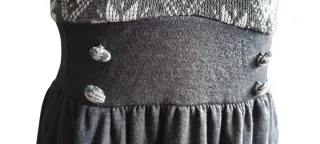 Vestido palabra de honor estampado