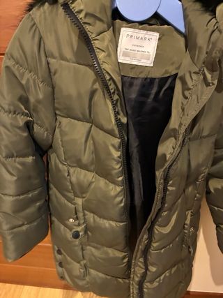 Abrigo acolchado niña verde.