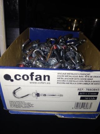 50 Tasselli Metallici con Gancio 6/8x45