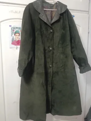 Gabardina vintage ante y cuero