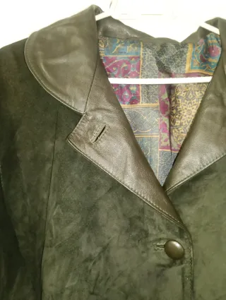 Gabardina vintage ante y cuero