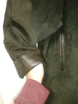 Gabardina vintage ante y cuero