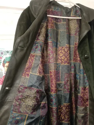 Gabardina vintage ante y cuero