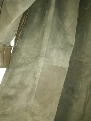 Gabardina vintage ante y cuero