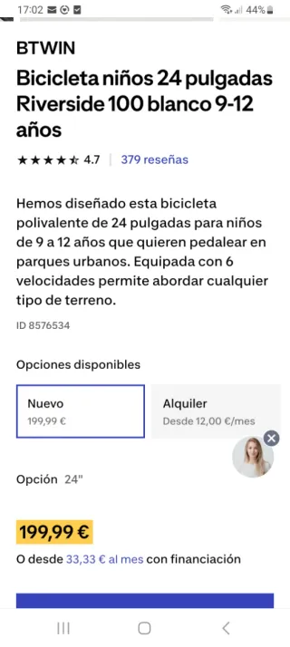 Bicicleta infantil 24" Btt Rockrider 300