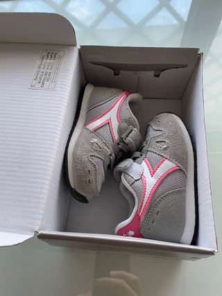 Scarpe bimba Diadora grigie e rosa