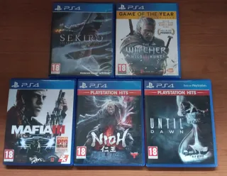 Lote 5 Juegos PS4 Éxitos: Sekiro, Witcher 3, Mafia