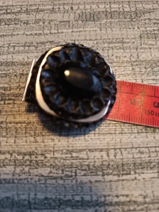 Antiguo Botón de pasta y Azabache