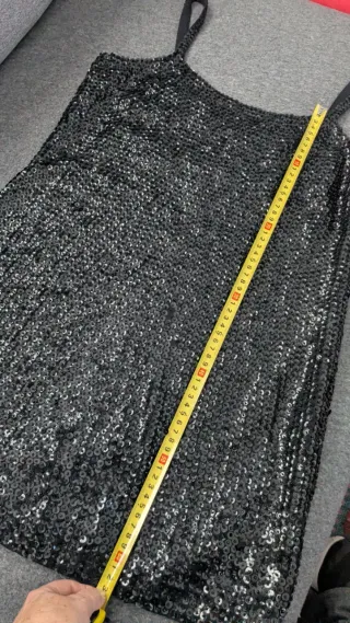 Vestido Vintage Don Algodón Negro Lentejuelas