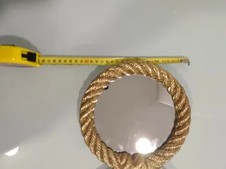 Espejo bronce cuerda nudo dorado