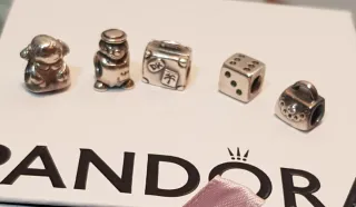 Lote de 5 Charms Pandora niña, payaso, maleta