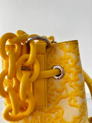 Bolso TOUS Saco Crema con Cadena Amarilla NUEVO