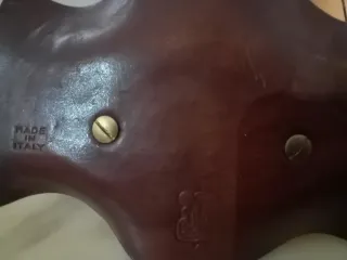 Barometro Huger anni 50'Supporto in Cuoio Vintage