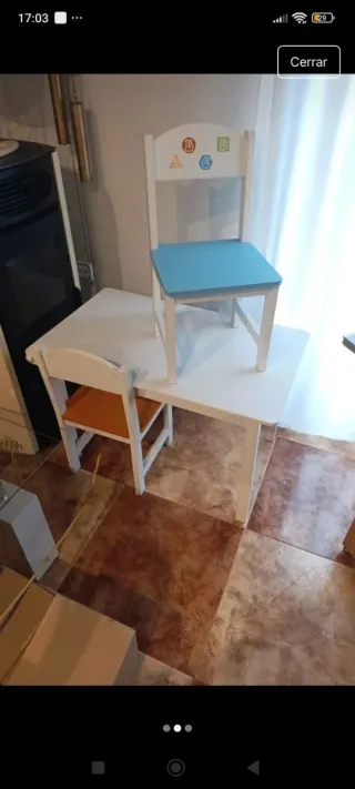 Mesa y Silla Infantil Madera