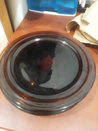 6 Platos Llanos de Vidrio Marrón