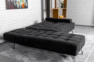 Sofá-cama chaise-longue terciopelo negro