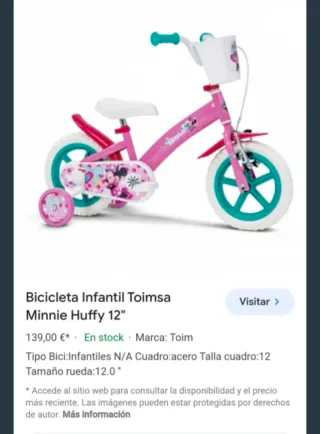 Bicicleta infantil Minnie 12