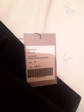 Pantalón de traje azul marino textil-r talla 60