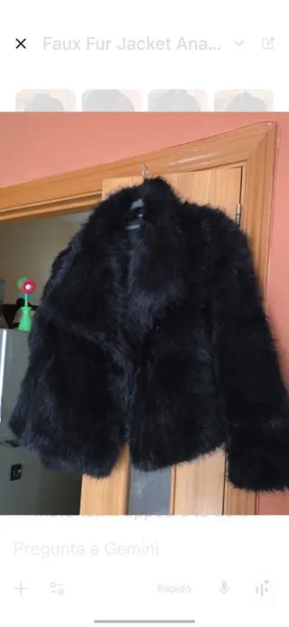 Abrigo pelo sintético negro vintage