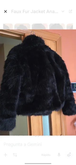 Abrigo pelo sintético negro vintage