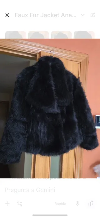 Abrigo pelo sintético negro vintage