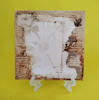 Cuadro de cerámica con gallinas