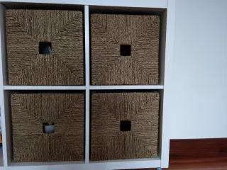 4 Cajas de ratán/mimbre NUEVAS