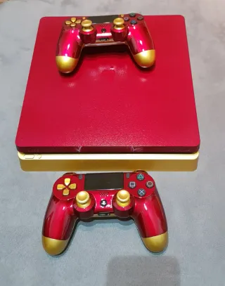 PS4 1TB Personalizada Vermelho e Dourado