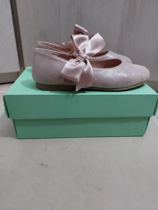 Zapatos niña rosa con lazo