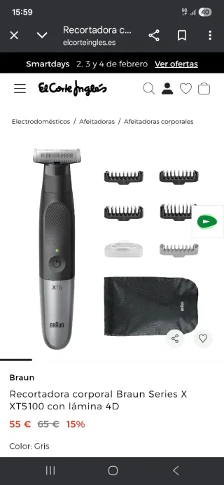 Braun Series XT5 Cortapelos y Afeitadora