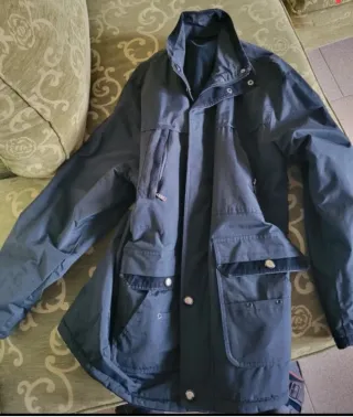 Giaccone uomo double face blu/grigio