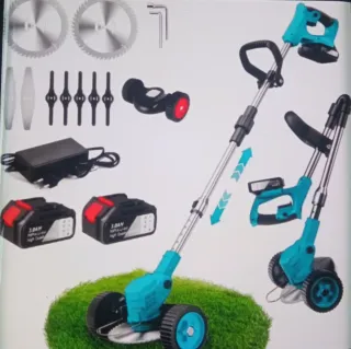 Cortacésped Eléctrico + Desbrozadora + 2 Baterías