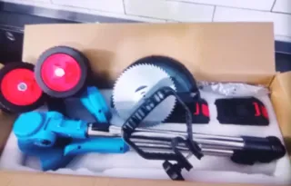 Cortacésped Eléctrico + Desbrozadora + 2 Baterías