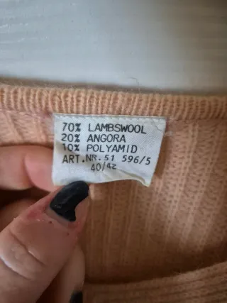 Maglione lungo in lana e angora pesca IT 40/ EU 36