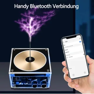 Mini altavoz Tesla dorado