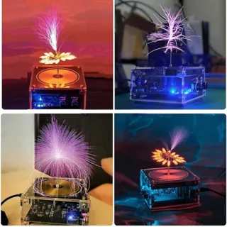 Mini altavoz Tesla dorado