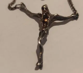 COLGANTE CRISTO DALÍ  ANTIGUO CON CADENA 50CM