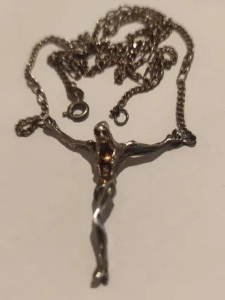 COLGANTE CRISTO DALÍ  ANTIGUO CON CADENA 50CM